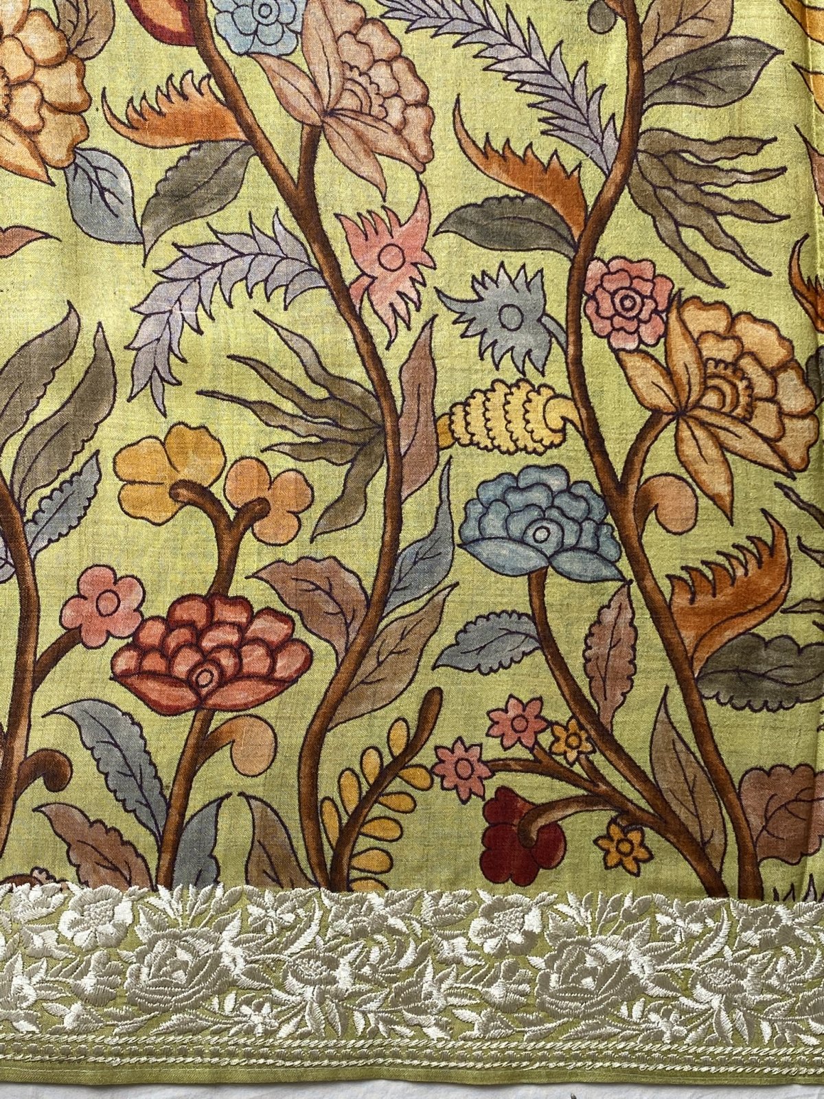 Green - Handpainted Kalamkari Natural Dyed Ghicha Silk Sling Bag