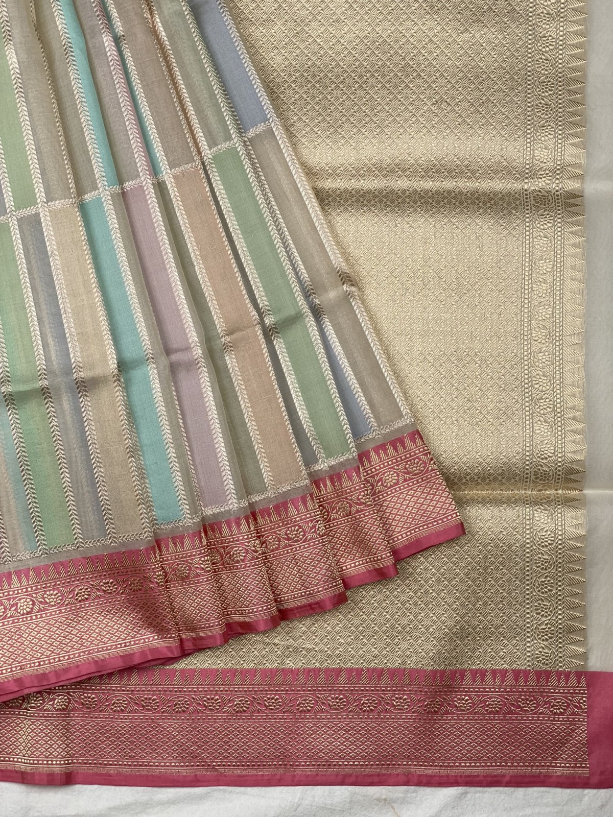 Multi Colored Banarasi Silk Saree