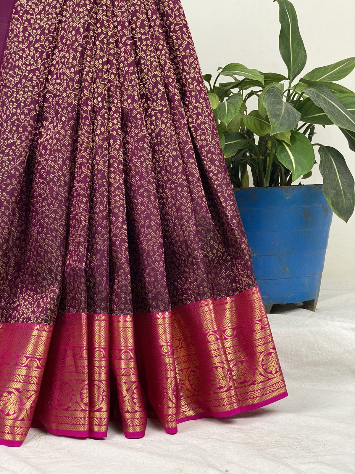 Royal Blue Kanjeevaram Pavada