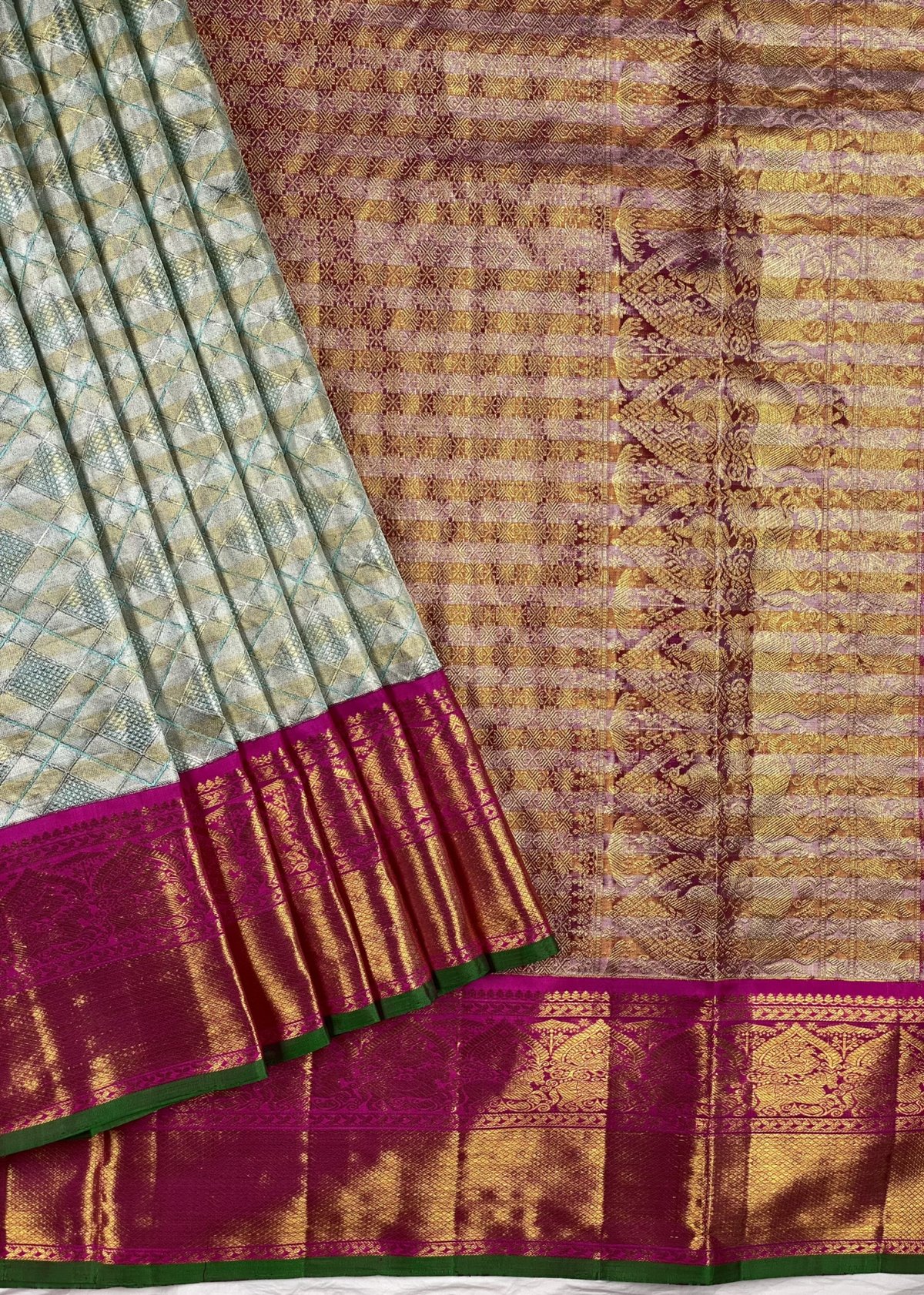 Light Blue Kanjeevaram Tissue Silk Saree