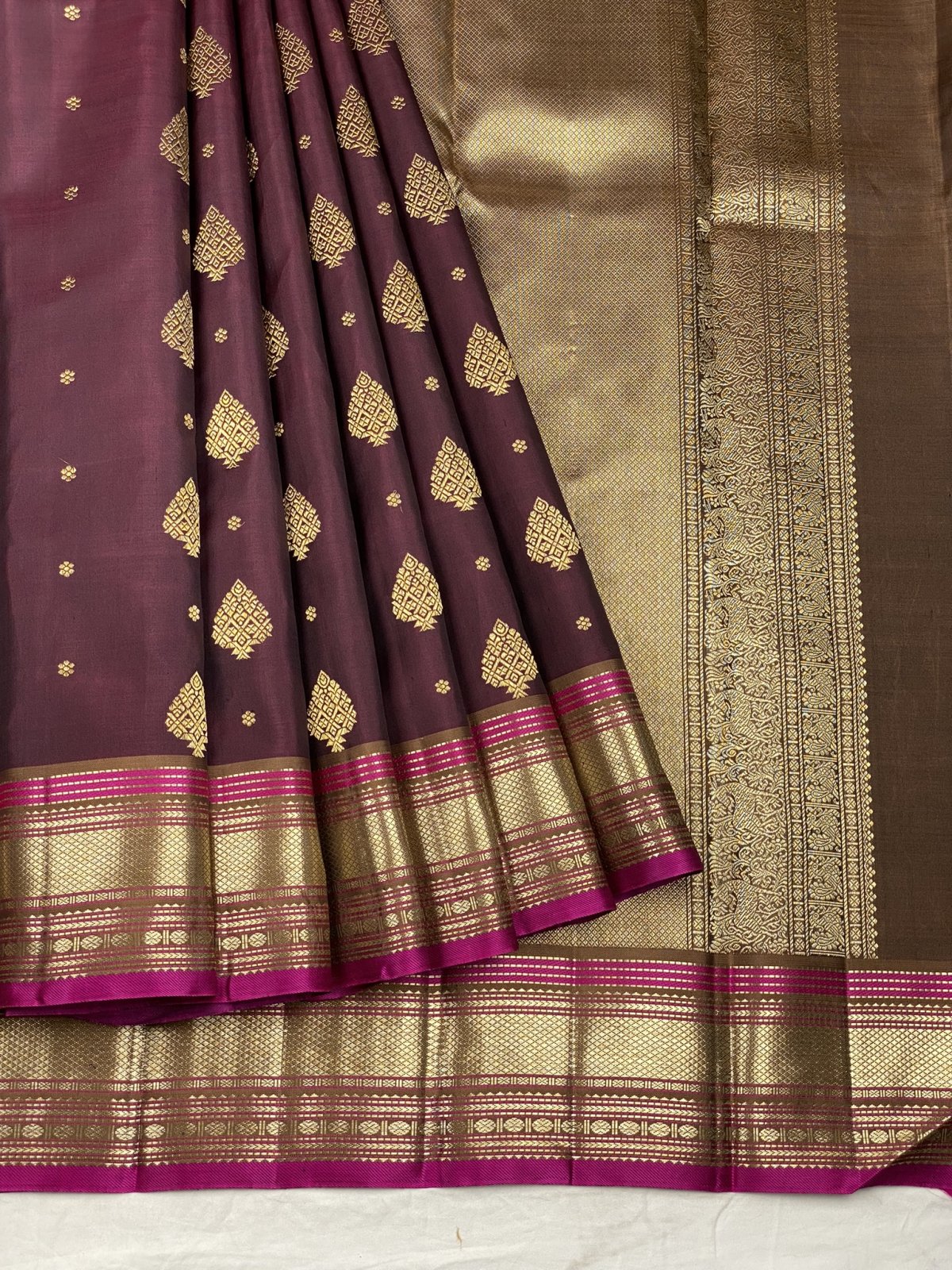 Sangria Purple Kanjeevaram Silk Saree