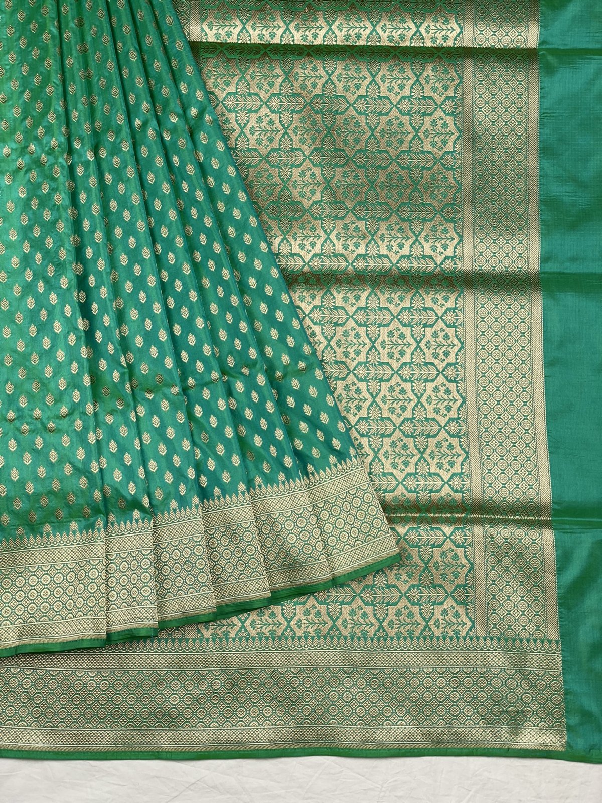 Sea Green Banarasi Silk Saree