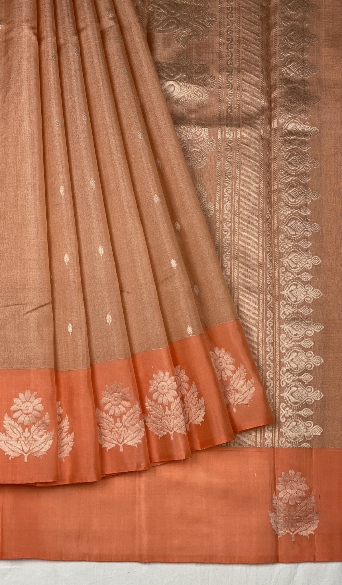 Orange Soft Tissue Silk Saree 