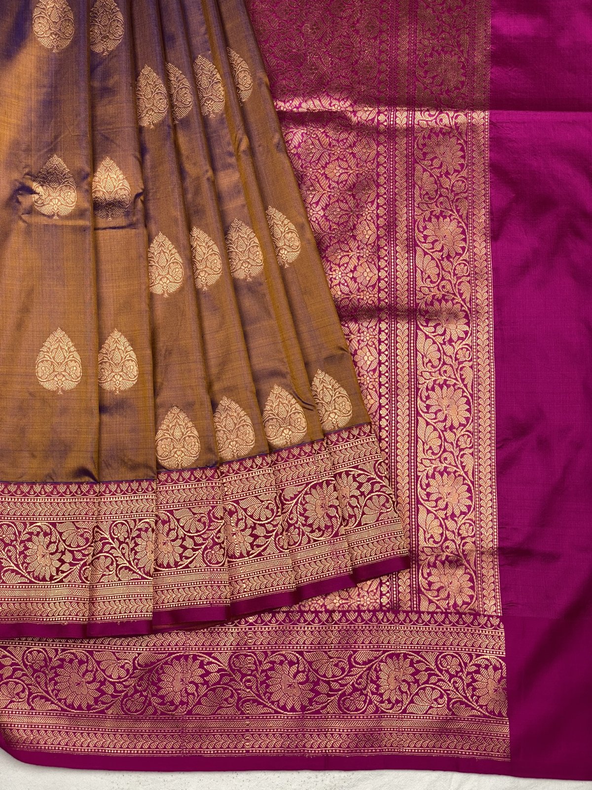 Light Brown Banarasi Silk Saree