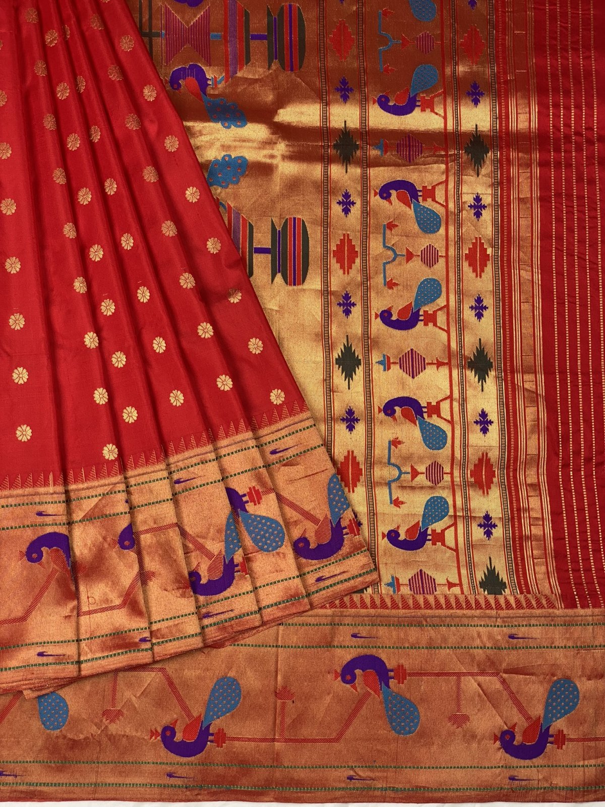 Radiant Red Paithani Silk Saree