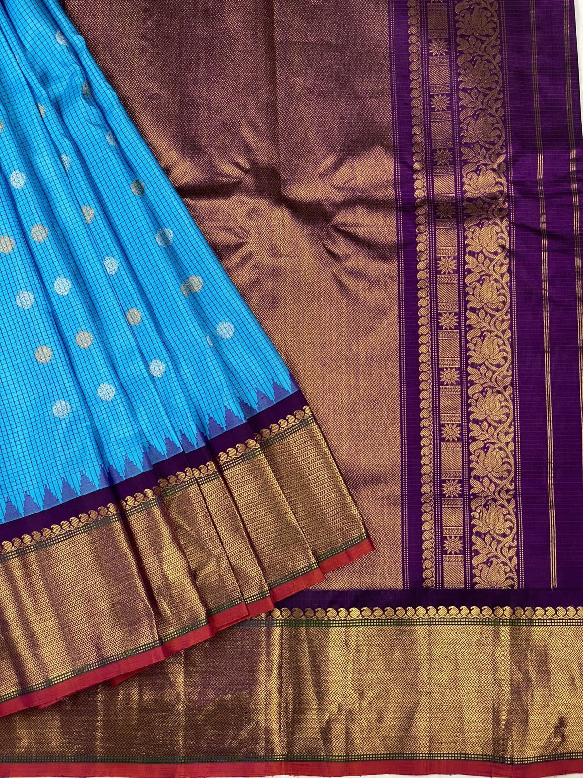 Blue Gadwal Silk Saree 