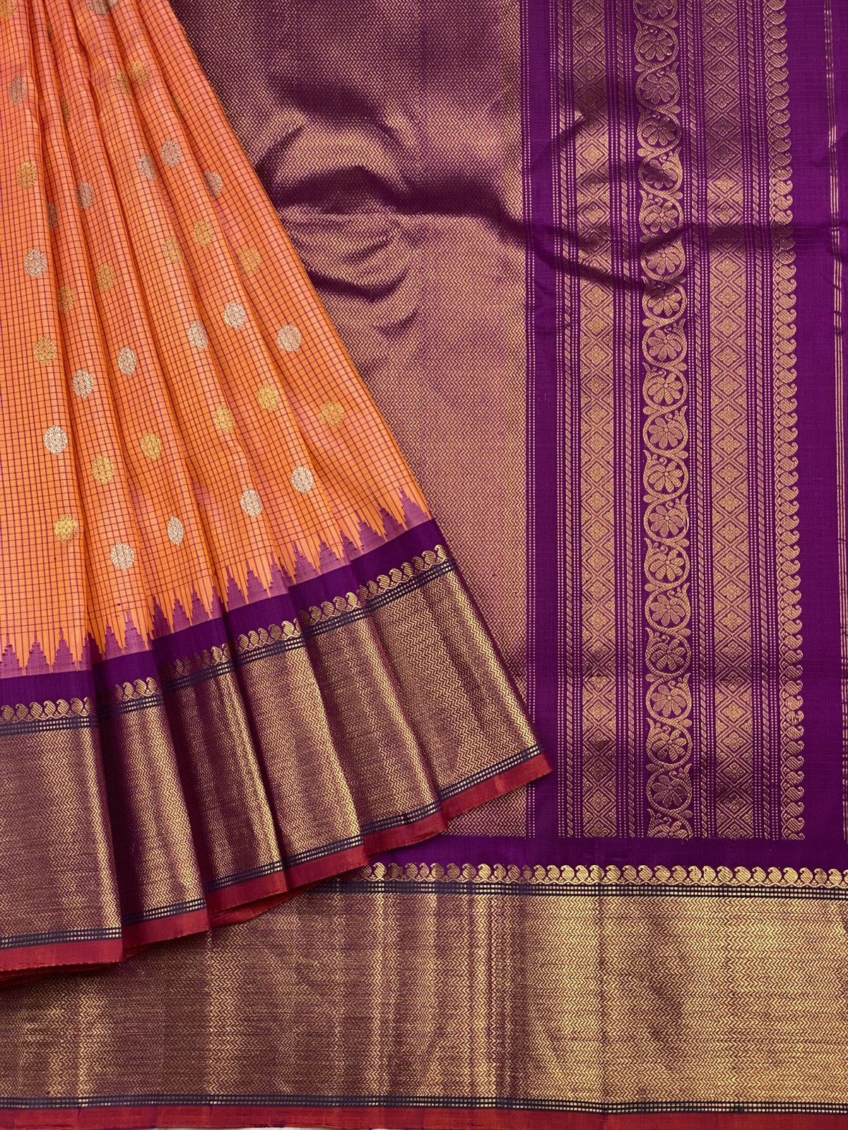 Gadwal  orange saree