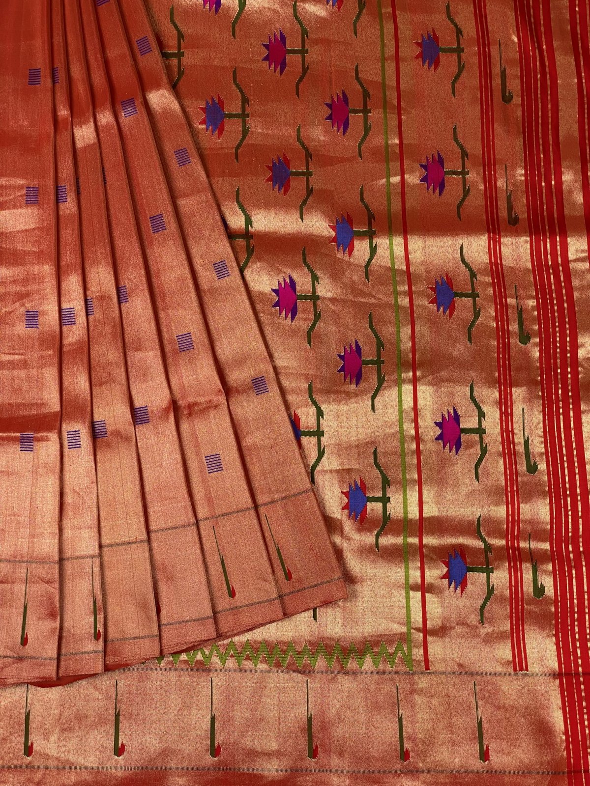 PAITHANI  RED SILK SAREE