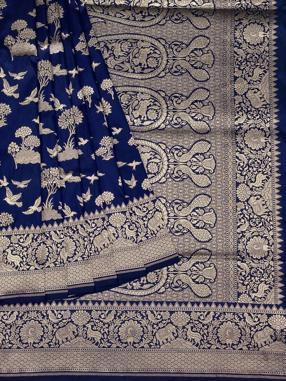  BANARASI   ROYAL BLUE SILK SAREE 