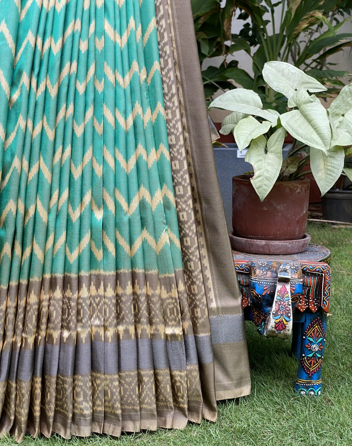 IKKAT BLUE SILK SAREE 